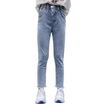 

Girls Jeans Spring Autumn Girl Jeans Child Solid Color Jeans Kids Casual Style Children's Clothing 6 8 10 12 14