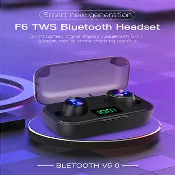 

Bluetooth 5.0 Wireless Earphones Lossless Noise Reduction Earbuds LED Display 2000 MAh Power Bank Phone Charge For IOS/Android