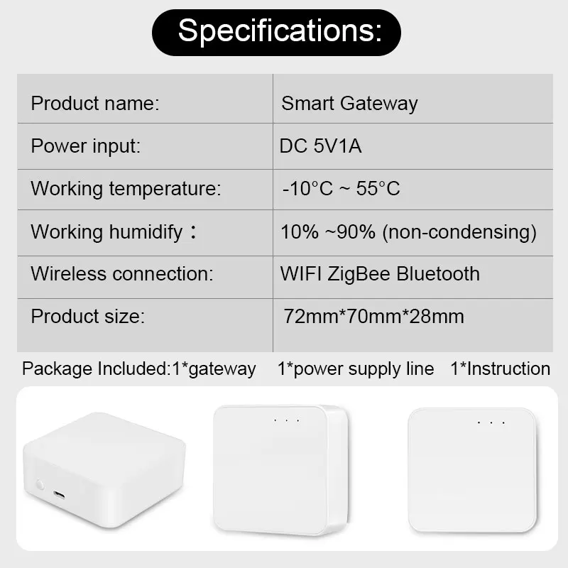 Aubess tuya multi-modo gateway wifi + zigbee