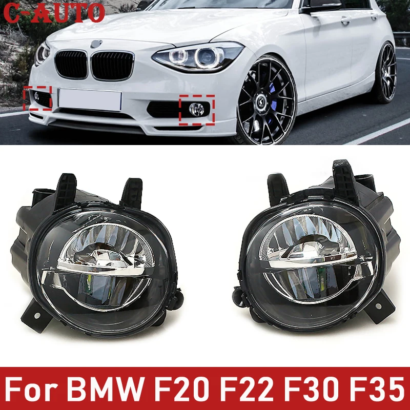 

C-Auto 1 Pair Car Front LED Fog Light Fog Driving Lamp For BMW F20 F22 F30 F35 LCI With LED Bulds 63177315559 63177315560