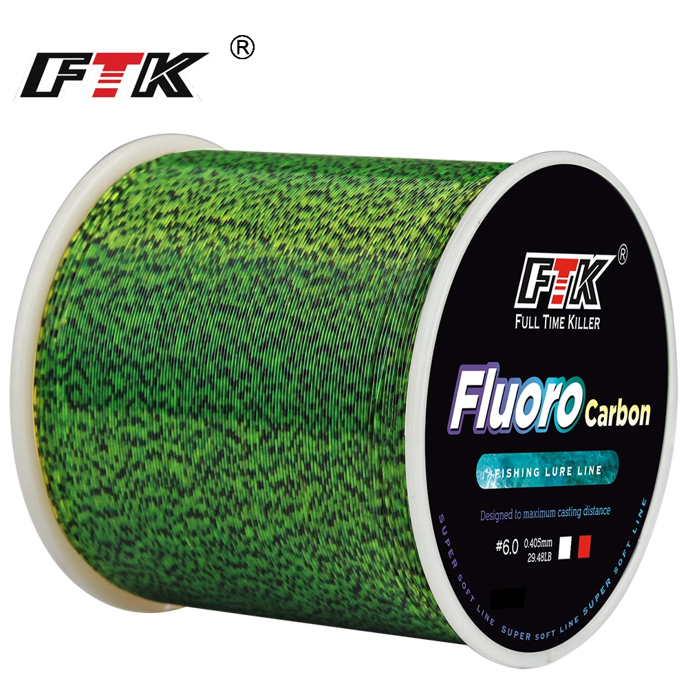 

FTK Fishing Line 300m Invisible Speckle Carp Fluorocarbon Line 0.20mm-0.50mm 4.13LB-34.32LB Super Strong Spotted Line Sinking