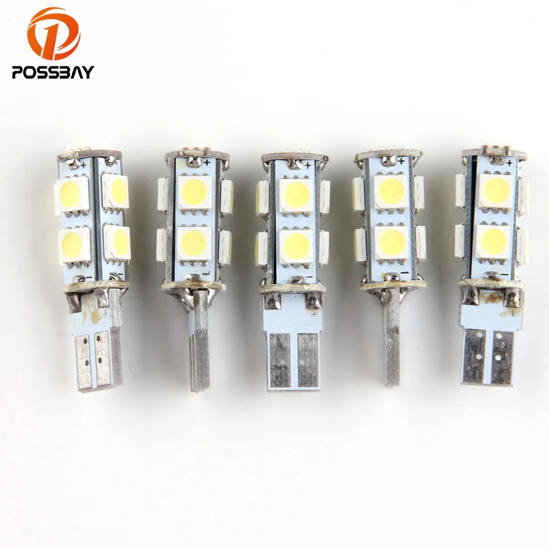 POSSBAY 5 шт. 12 В T10 9SMD 5050 194 168 192 W5W Белый Автомобильный светодиодный светильник для