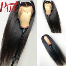PAFF 13*4 парики из натуральных волос на кружеве шелковистые прямые перуанские бесклеевые волосы remy парик со средней частью Детские волосы для черных женщин