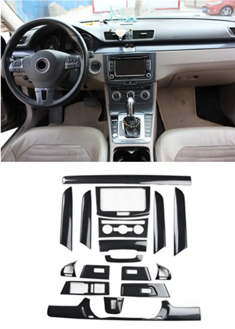 1lot Car Stickers Abs Carbon Fiber Grain Inside Decoration Cover For 2012 2015 Vw Volkswagen Passat B7 Cc Automotive Interior Stickers Aliexpress