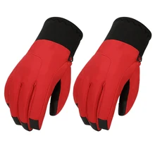 1 пара лыжных перчаток, сохраняющих тепло, для пеших прогулок, велоспорта, для взрослых, ветрозащитные, уличные, утолщенные, дышащие, зимние, для кемпинга, водонепроницаемые