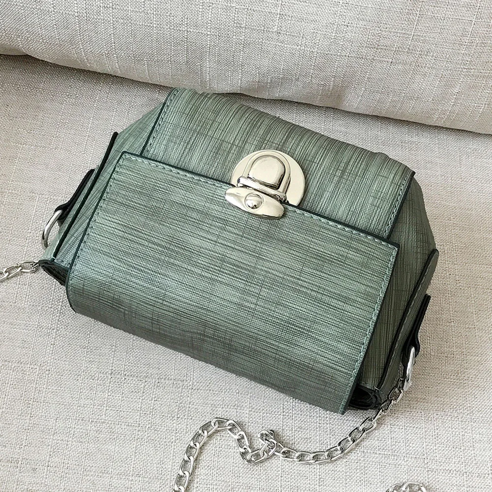 Для женщин Подарочный металлический цепочка из искусственной кожи Tote Сумочка для свидания сумка через плечо сумка на одно плечо вечерние сумка с застежкой клапаном Курьерские сумки мини