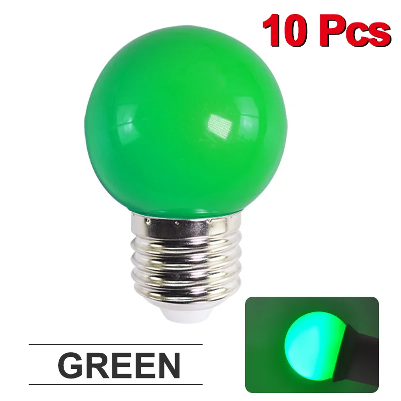 10 шт. E27 светодиодные лампы красочные светодиодные лампы Bomlillas глобус лампада 3 вт 220 в SMD RGB светодиодный светильник 2835 флэш-светильник G45 светодиодные лампы домашний светильник - Испускаемый цвет: Green
