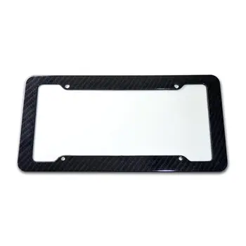 

Black Carbon Fiber Number Plate Universal American License Plate Frame Auto Accessory Tag Cover for Front Rear Bracket w/ Screws