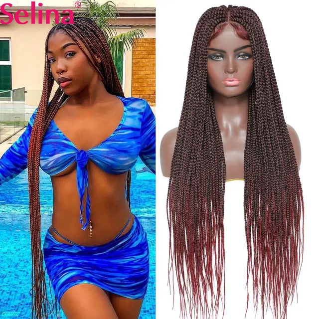 30 Braided Wigs Synthetic Lace Front Wig for Women Braid Lace Wigs with Baby Hair Knotless