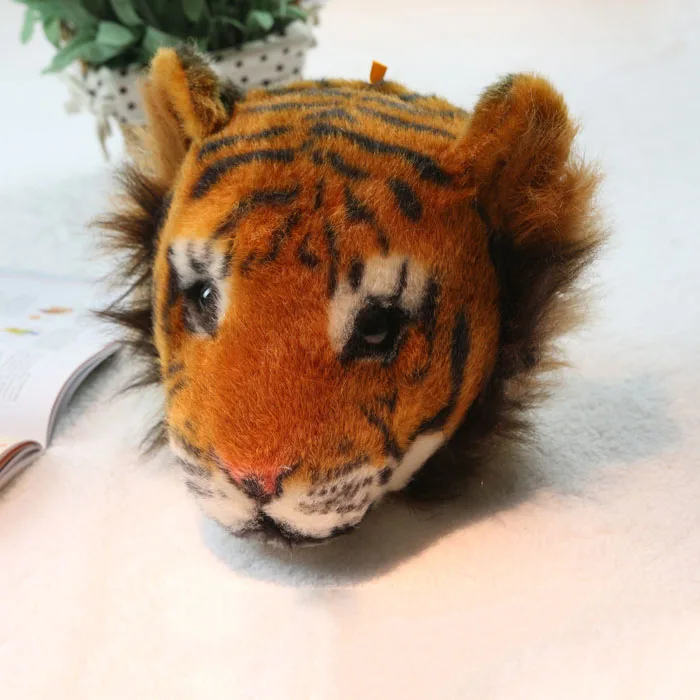

New Big Size New Real Life Stuffed Plush Animal Toy Wall Hanging Tiger Head Home Children's Room Decor Brinquedos Juguetes