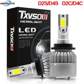 

1Pair D2S D4S LED Headlight T2 Bulbs Kit Diamond White Light CarAuto Driving Beam 6000K TXVS08 Waterproof 9V 24V 32V