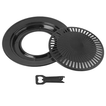 

Outdoor Healthy Smokeless Grill Roasting Non-stick Round Gas Grill Pan Plate Iron 31.5cm Cooker Barbecue BBQ Camping Equiptment