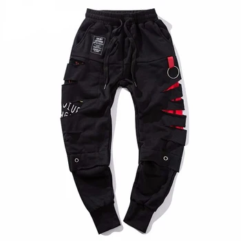 

Sweatpants Men Hip Hop Cotton Hole Ripped Joggers Pants Harem Pants Male Fashion Casual Trousers Men Streetwear Harajuku Pants