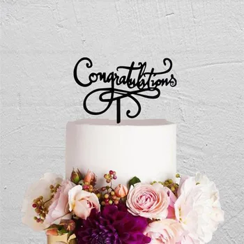 

Congratulations Lettering Cake Topper Unique Graduation Party Cake Decoration Supplies Acrylic Mirror Gold/Silver Cake Toppers