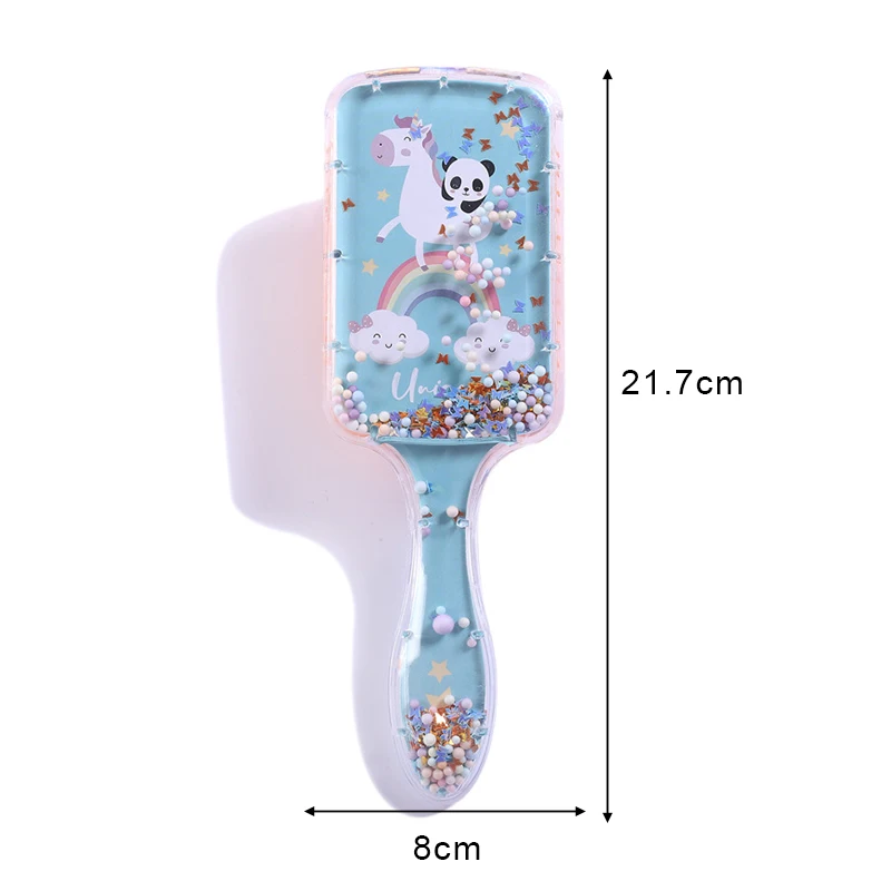 Cartoon Unicorn Transparent Hair Brush
