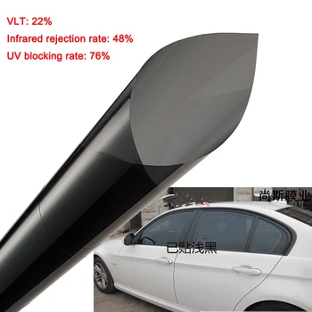 

VLT 22% Black Explosion-proof Window Tint Film Window Foils Solar Protection Car Home Glass Window TINTING Shades 50cm x 3m