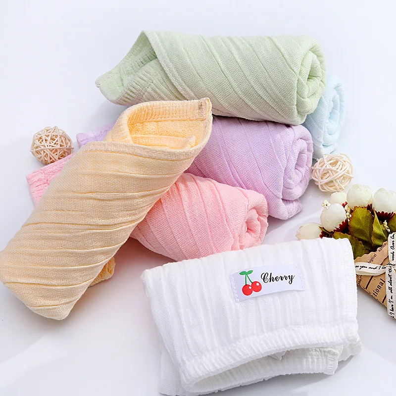 

A Class Pure Cotton Hand Towel Fruit Color Six-layer Gauze Baby Bib Extendable Combed Cotton Children Small Tower New Style