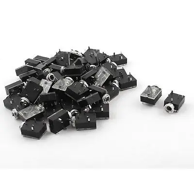 

3.5mm Female Stereo Audio Jack Socket 5-Pin PCB Mount Connector 50 Pcs
