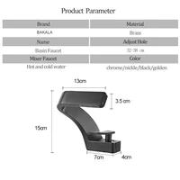 BAKALA Bathroom Deck Mounted Basin Faucet Black Sink Tap Single Hole Water Tap Hot and Cold Mitigeur Salle De Bain Mixer Faucet 6