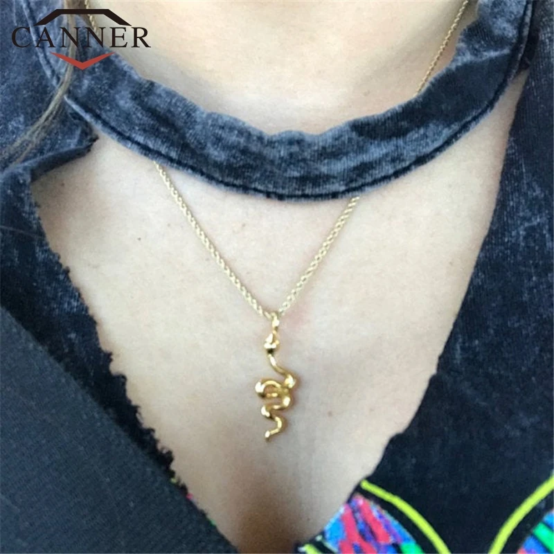 Simple 925 Sterling Silver Versatile Temperament Animal Snake-shaped Clavicle Necklace Women Gold Silver Pendant Necklace Gift - Image 4