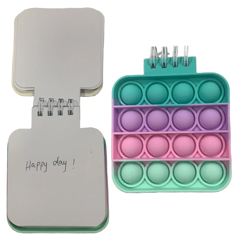 New Caderno Desk Calendar Pop its Notebook Bubble Fingertip Silicone Case Notepad Student Decompression Stationery Toys Gift