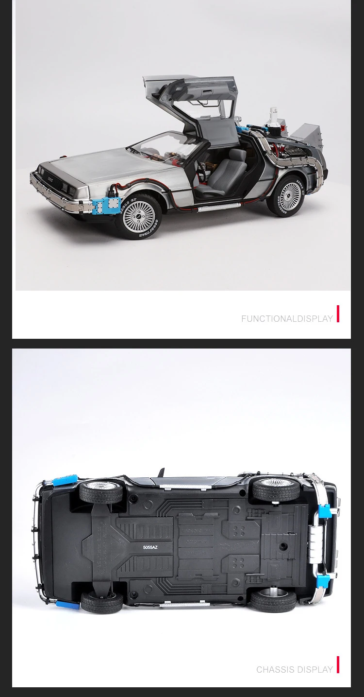 1/18 литая под давлением модель автомобиля часть 3 машина времени DeLorean автомобиль металлическая игрушка Welly Назад в будущее Дети подарок собрать