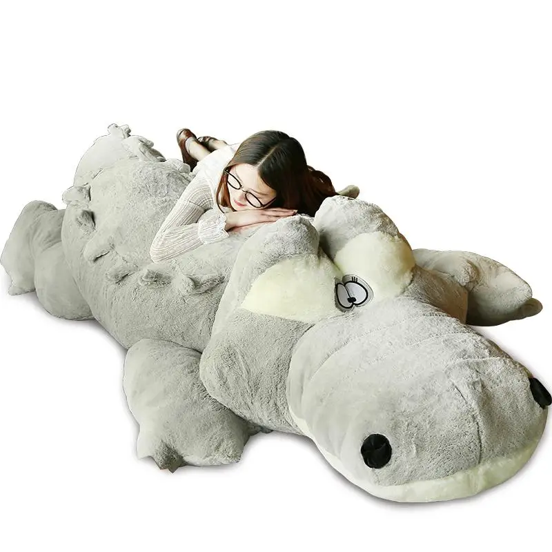 

Dorimytrader 230cm Huge Cute Soft Animal Crocodile Plush Pillow Doll 91'' JUMBO Cartoon Alligator Toy Kids Gift DY60116