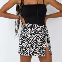Женская мини-юбка с высокой талией с леопардовым принтом зебры, повседневные короткие прямые юбки, летняя сексуальная клубная одежда, пляжная одежда, тонкая
