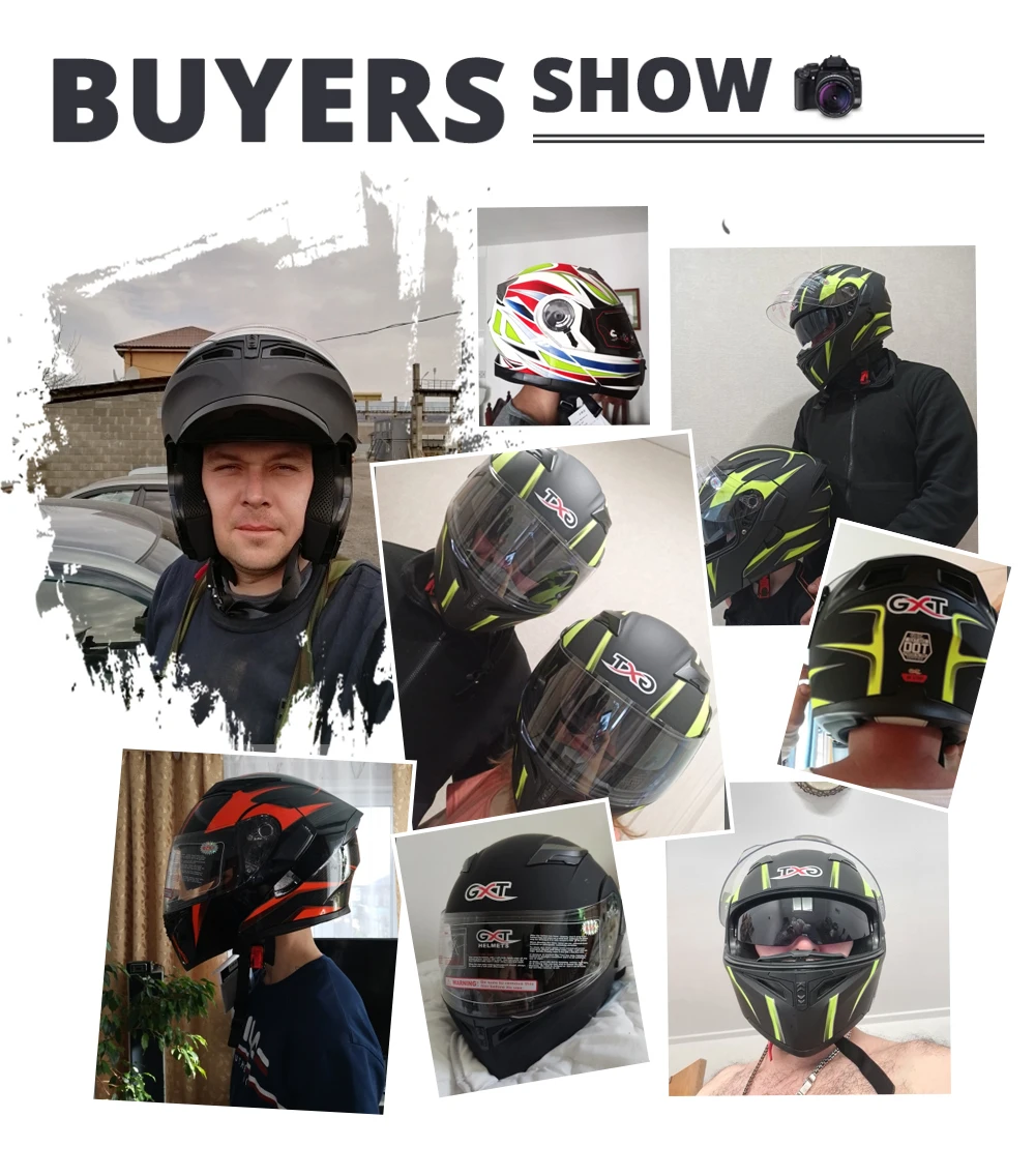 GXT Motorcycle Helmet Flip Up Motocross Helmets Men Full Face Moto Helmets Motorcycle Capacete Casco Moto With Doublel Lens