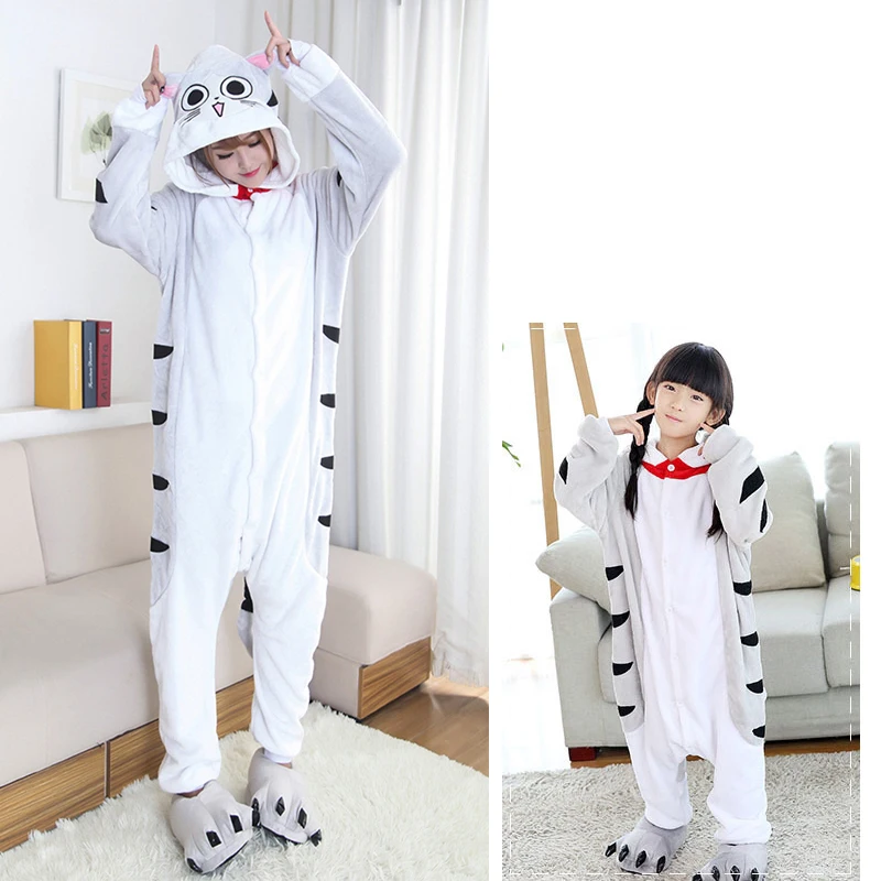 кигуруми Onesie одежда для сна взрослых и детей Забавный мультяшный комбинезон с