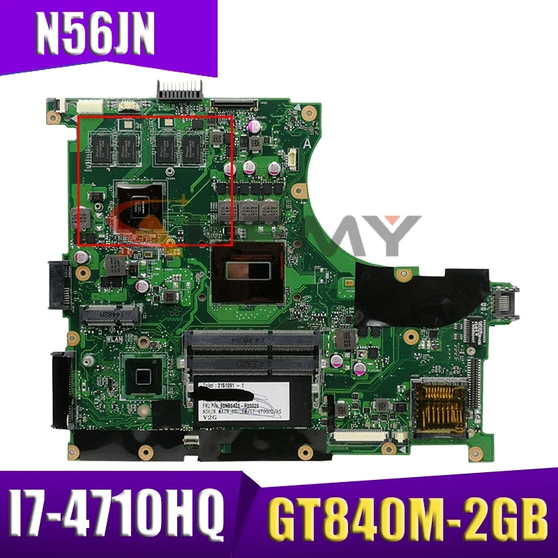 N56JN материнская плата для ноутбука ASUS N56J оригинальная I7-4710HQ GT840M-2GB | Компьютеры и