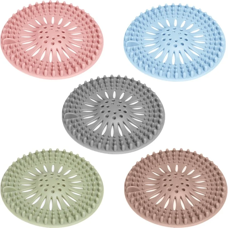 Hair Catcher Durable Silicone Hair Stopper Shower Drain Covers Easy to Install 5