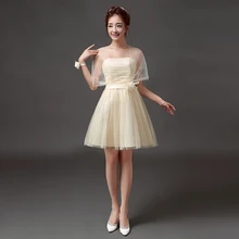 Модные детские летние Коктейльные Короткие вечерние платья размера плюс и цвета шампанского для выпускного бала платье для девочек-подростков 14, 15, 16 лет