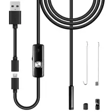USB эндоскоп Труба для ремонта автомобиля 480P бороскоп видео гибкий, для камеры контроля IP67 для Android ПК ноутбук Macbook телефон