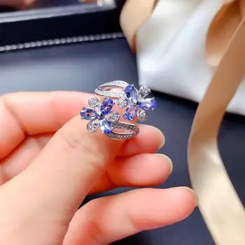 

Tanzanite ring Natural And Real Tanzanite Ring Wedding Engagement Rings for Women 925 sterling silver Ring