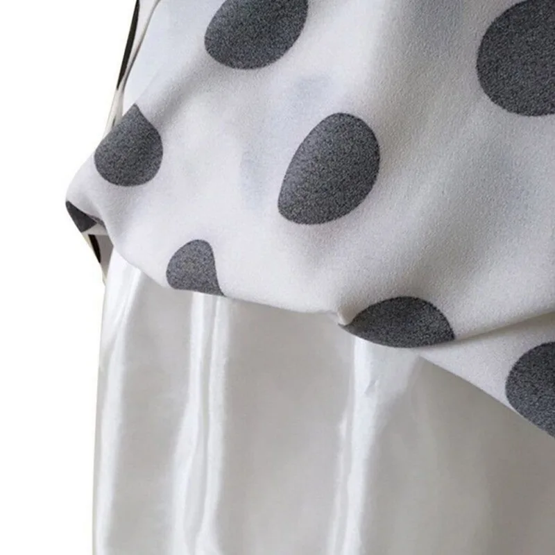 Women Retro Spring Summer Wave Point Print High-Waist Half-Length A-Line Short Pleated Skirt Droppingship