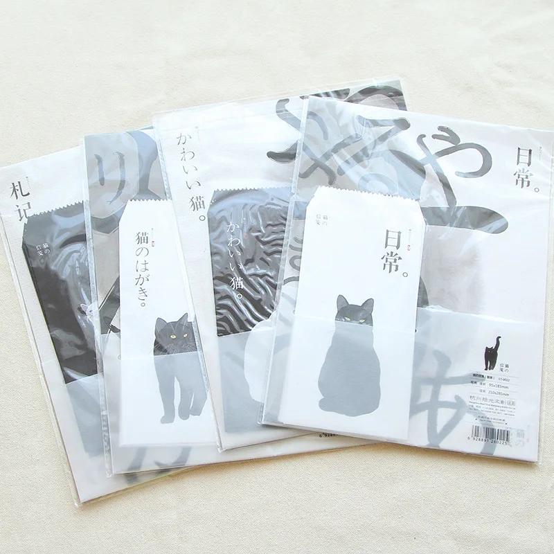 Japanese Style Cat Lettter Envelope Love Set Cartoon Cute 3 Envelope 6 Letterhead Invitation Paper Stationery Gift