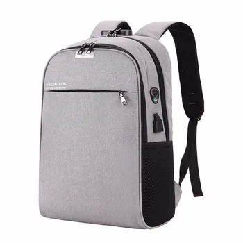 

USB charging college backpack backpack laptop bag students' leisure outdoor with headphones