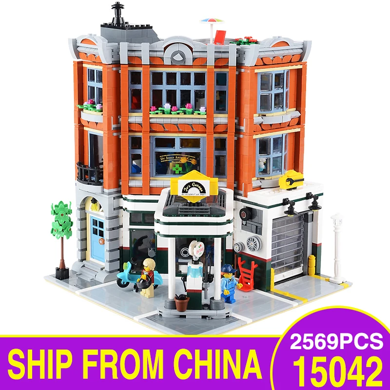 

15042 LegoEDS Ideas The Series Corner Garage Model Kit Building Blocks Educational Kids Toys Compatible 10264 Architecture Gifts
