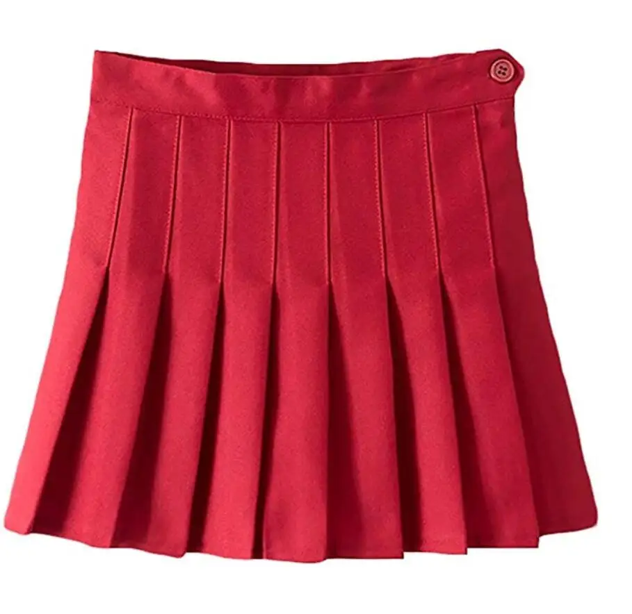 Short Skirts School-Uniforms High Waist A-Line Women Pleated Skirt Sweet Girls Dance Skirt With Safety pants Mini Skirt