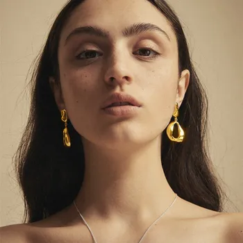 

Timeless Wonder Brass Cutout Geo Drop Earrings Women Jewelry Punk Statement Gothic Boho Designer Ins Trendy Hip Hop Classy 2572