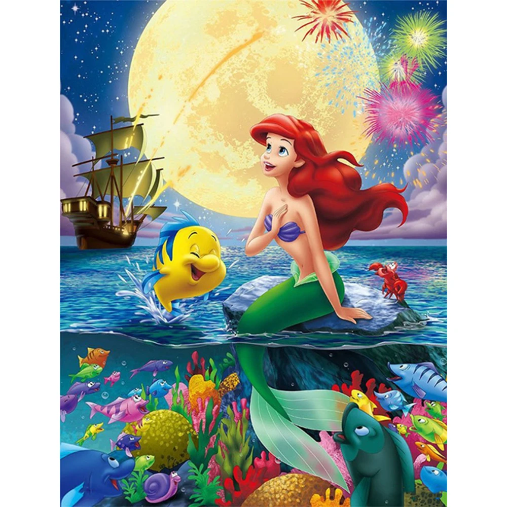Алмазная живопись Русалка Ариэль из мультфильма Disney 5d алмазная вышивка