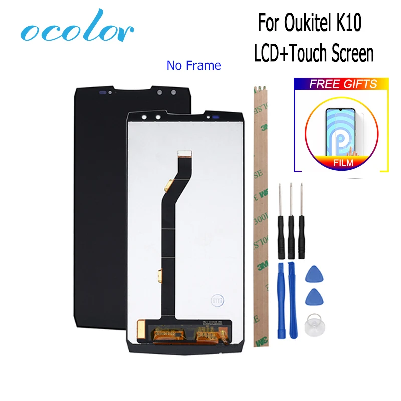 

ocolor For Oukitel K10 LCD Display and Touch Screen Digitizer Assembly Replacement With Tools +Adhesive For Oukitel K10+Film