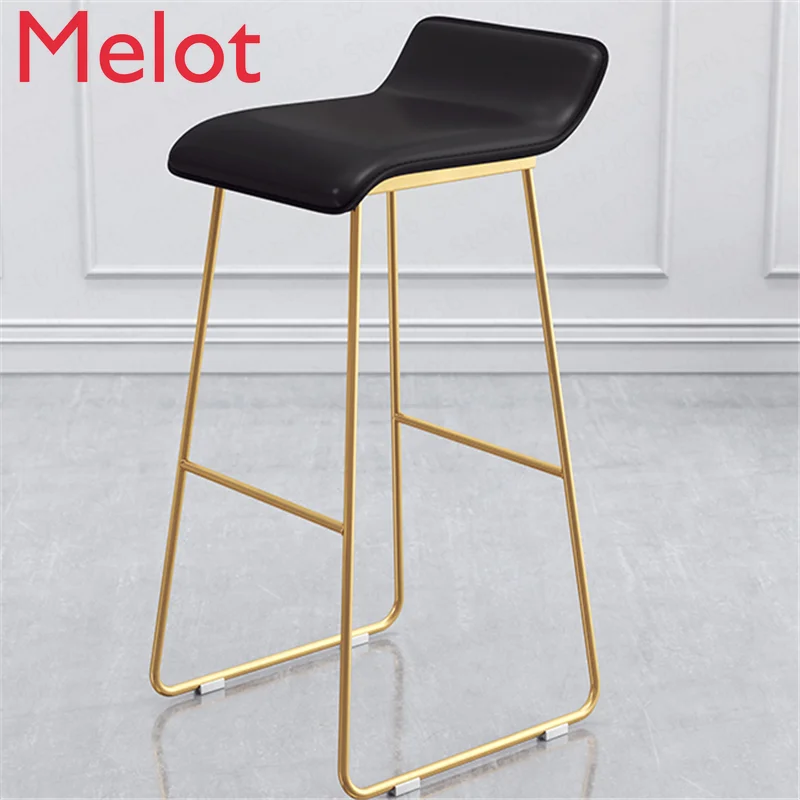 

Новый скандинавский барный стул, стул для кафе, простой барный стул, дизайнерский стул из кованого железа, золотой высокий стул, мягкий барный стул