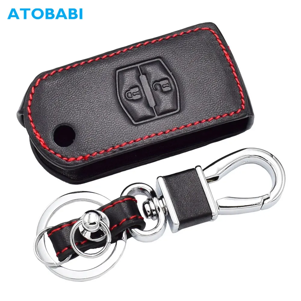 Чехол для автомобильного ключа из натуральной кожи Mazda 2 3 6 CX5|2 button|key case for carcar key cover
