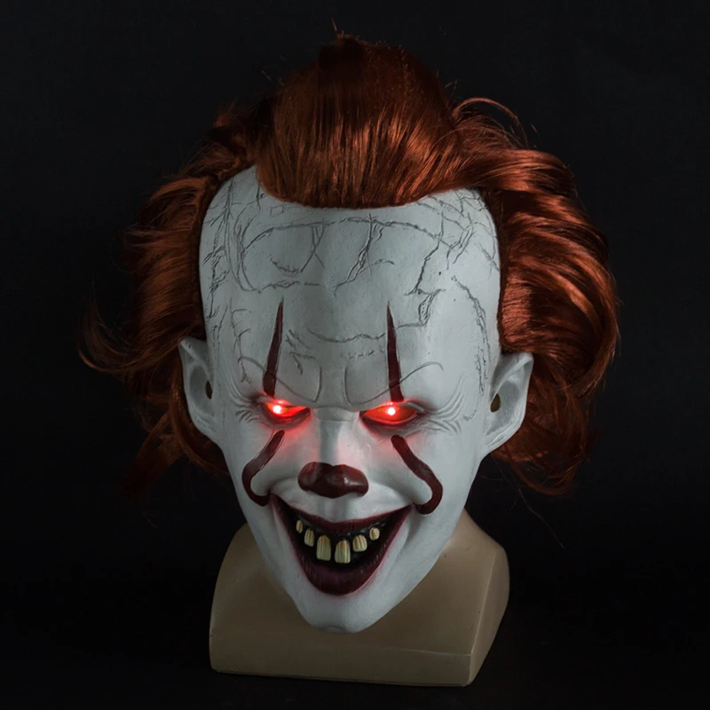 Pennywise ужас полное лицо латекс клоун Джокер возвращение Клоун Маска душа Хэллоуин Косплей Костюм Propsestken King маска