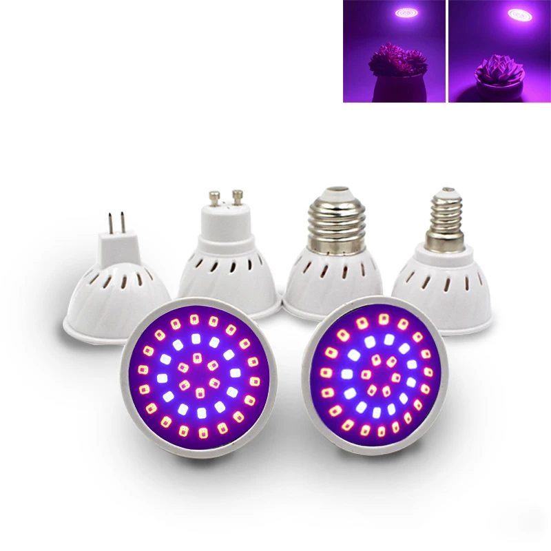 Led Grow Light Bulb Full Spectrum Led Grow Light 3W E27 E14 GU10 MR16 UV IR Led Growing Lamp For Hydroponics Flowers Vegetables