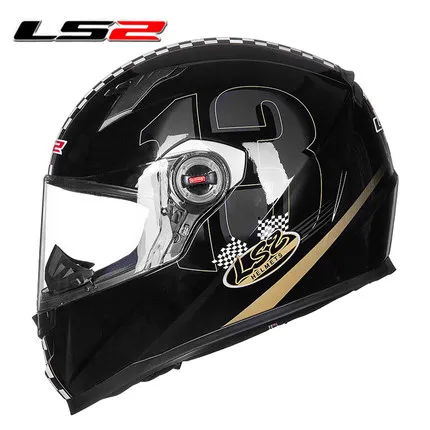 Новое поступление LS2 FF358 анфас moto rcycle шлем Высококачественная съемная и моющиеся внутренняя подкладка raing LS2 moto шлемы ECE - Цвет: Black 13