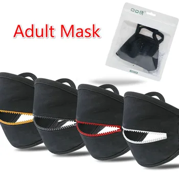 

Black Zipper Mask 2-layer Pure Cotton Breathable Adult Men and Women Dustproof Breathable Sunscreen Cycling Mask Face Mask