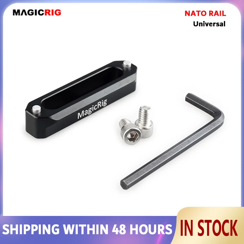 Magicrig Trilho de Segurança da Liberação Rápida Nato 70 mm 50 mm 48 mm para a Gaiola da Câmera de Dslr Punho da Nato com Screws Screws20 Parafusos Pino Anti-fora